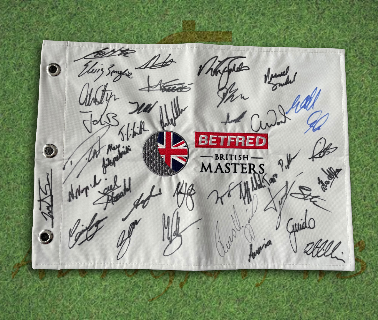 2025 British Masters Signed Golf Pin Flag-ZCL Autographs-ZCL Autographs