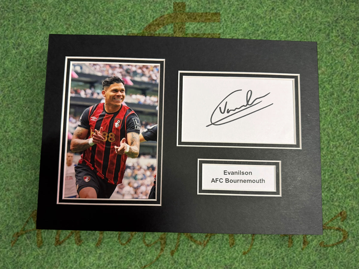 Evanilson Signed A4 White Card Mount - AFC Bournemouth