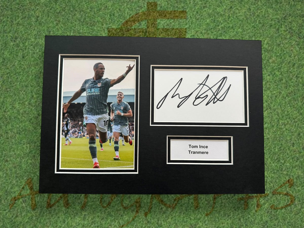 Tom Ince Signed A4 White Card Mount - Tranmere