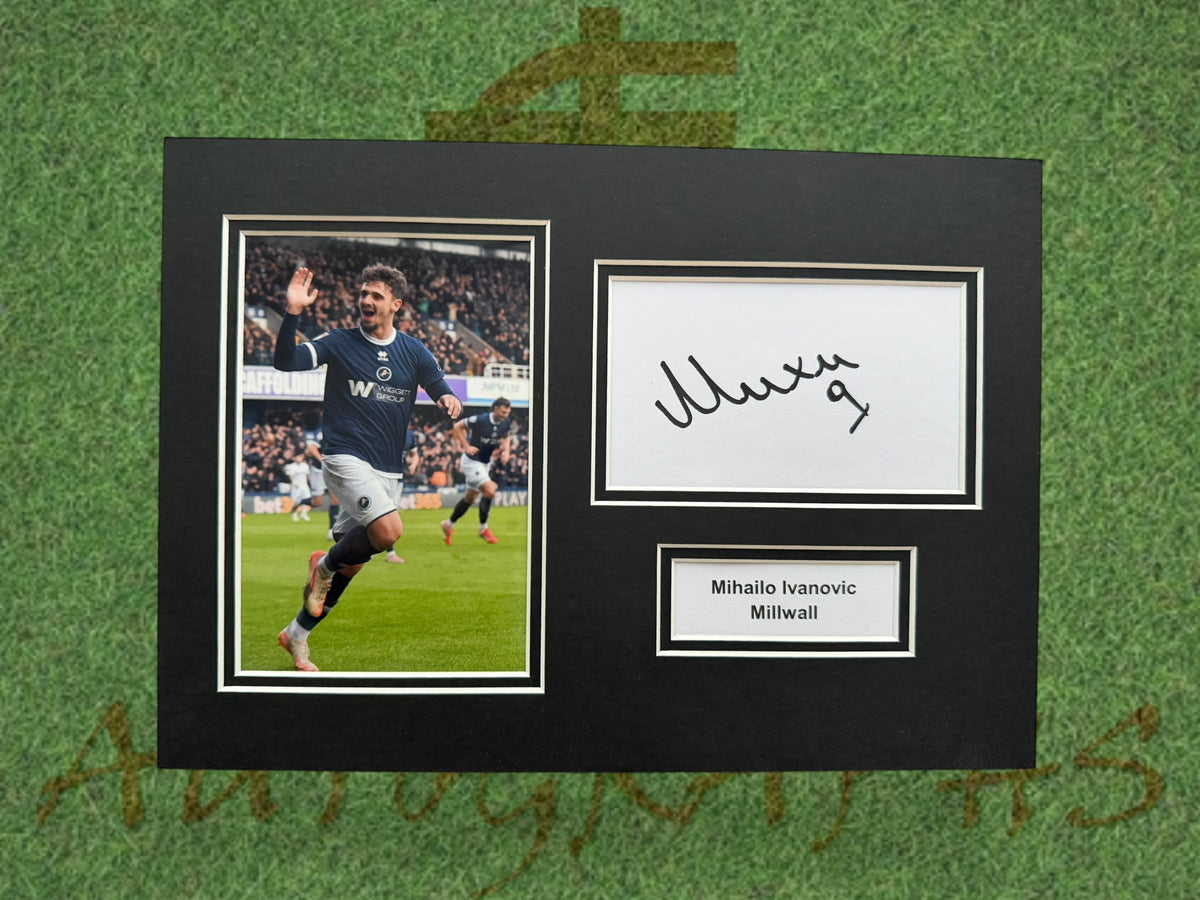 Mihailo Ivanovic Signed A4 White Card Mount - Millwall