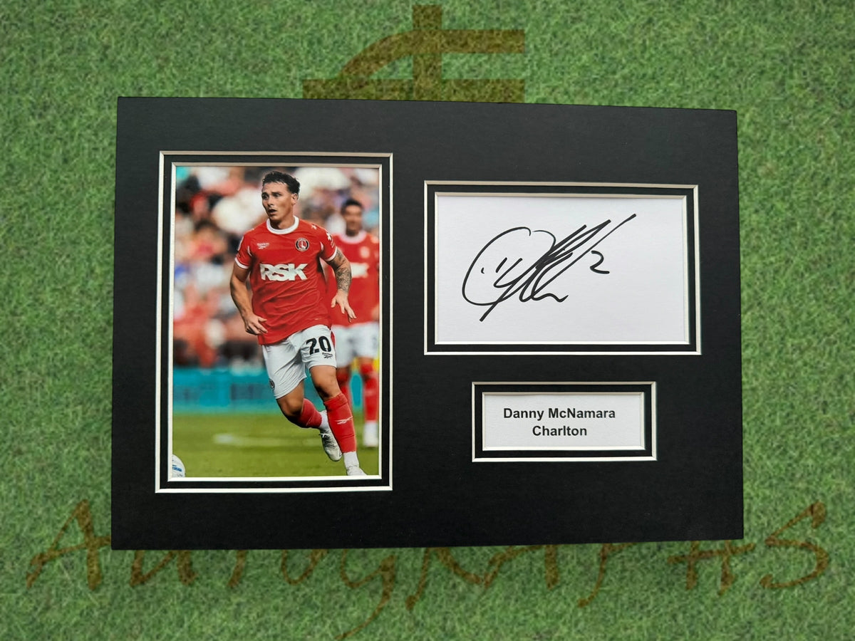 Danny McNamara Signed A4 White Card Mount - Charlton
