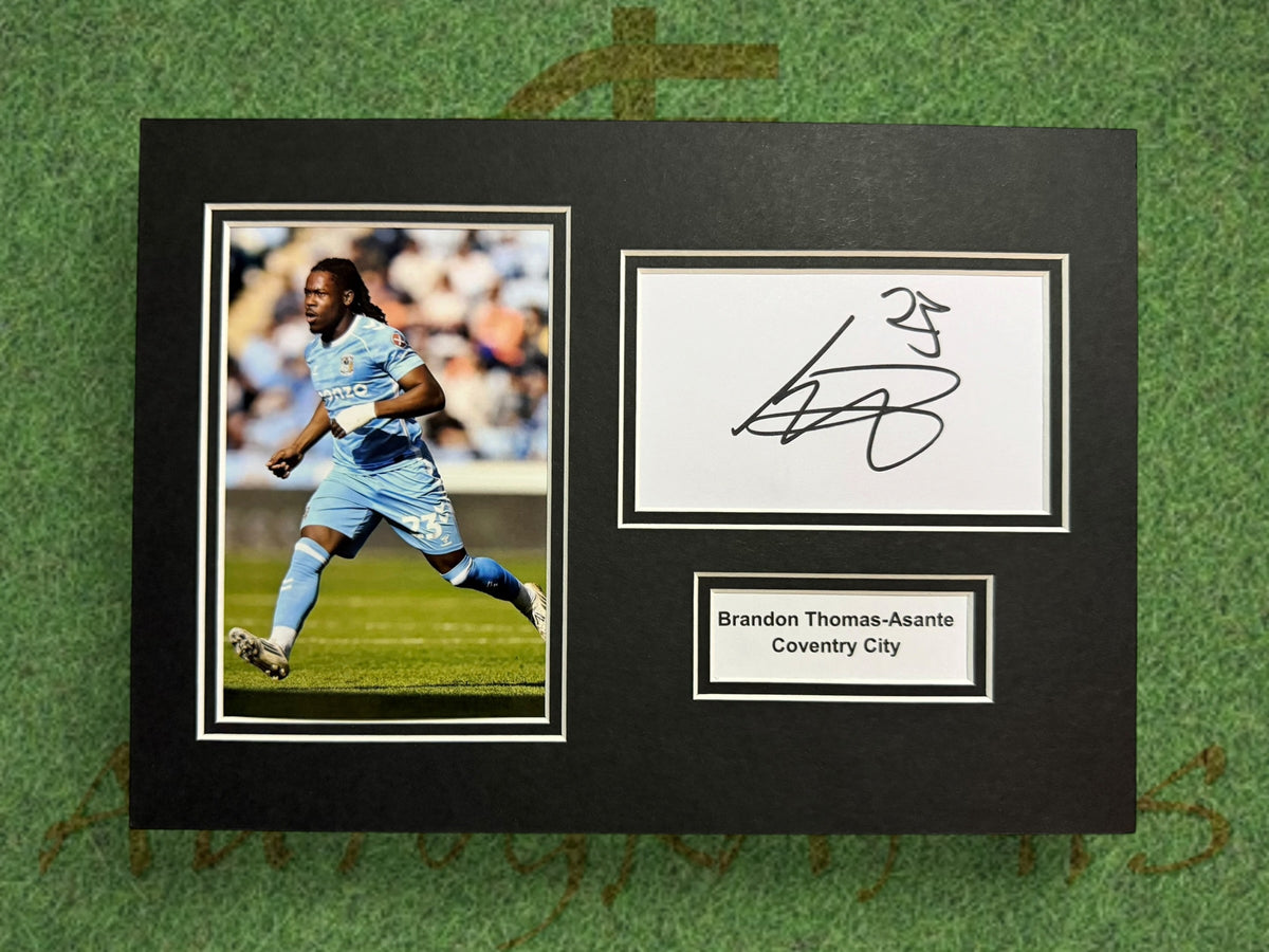 Brandon Thomas-Asante Signed A4 White Card Mount - Coventry City