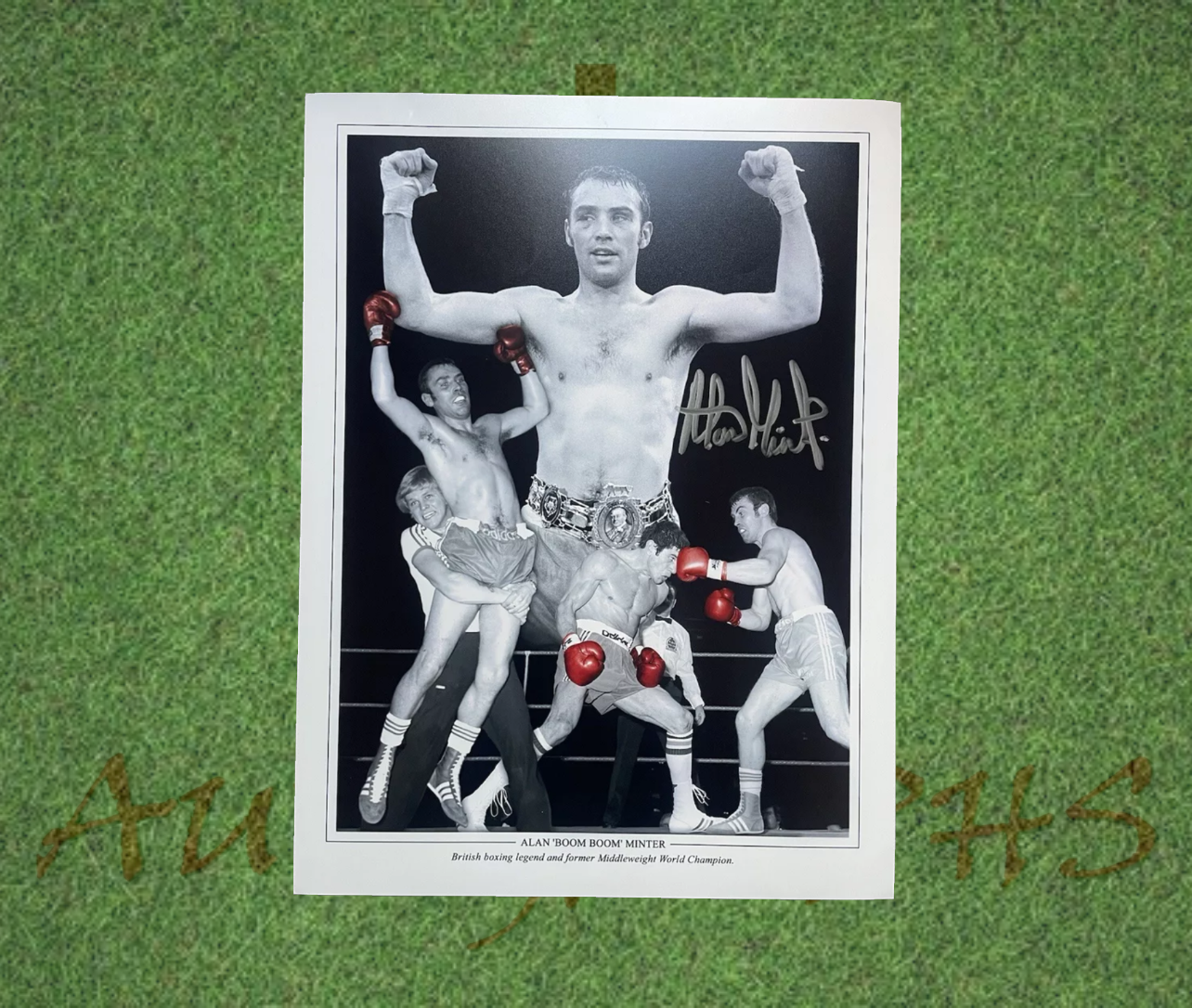 Alan Boom Boom Minter Signed Boxing 16x12 Photo-Signed Photo-ZCL Autographs-ZCL Autographs