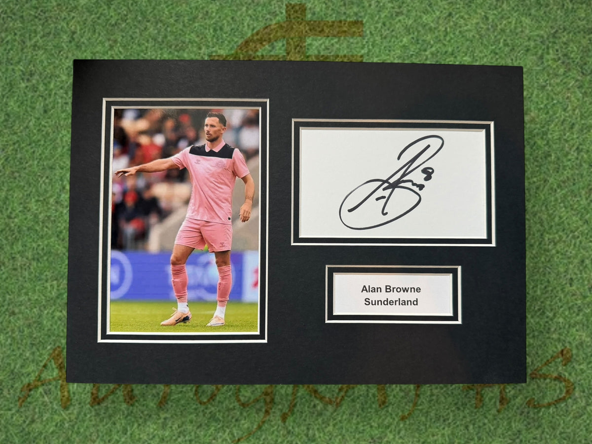 Alan Browne Sunderland Signed Presentation Mount Display-ZCL Autographs
