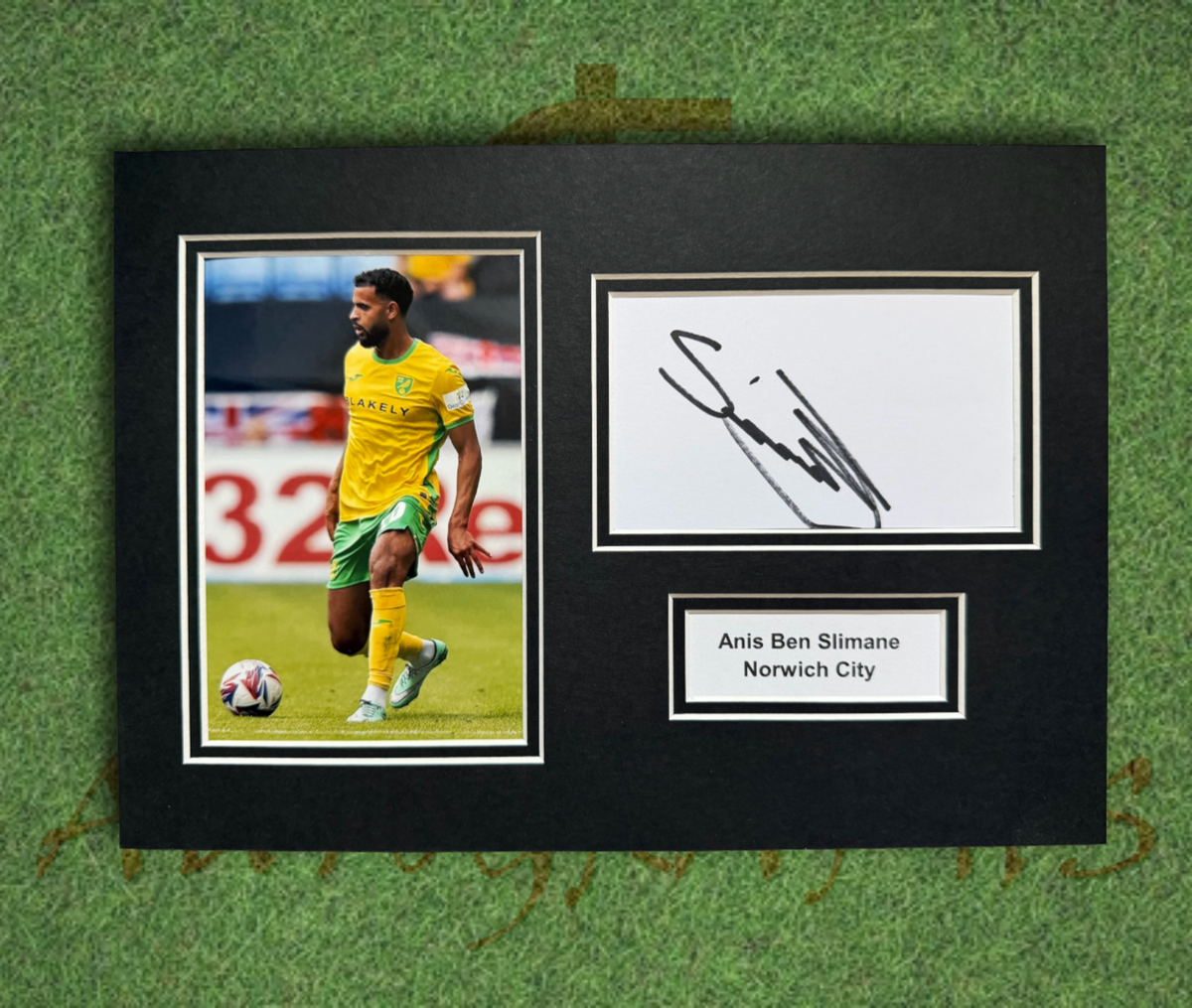 Anis Ben Slimane Norwich City Signed Presentation Mount Display-ZCL Autographs