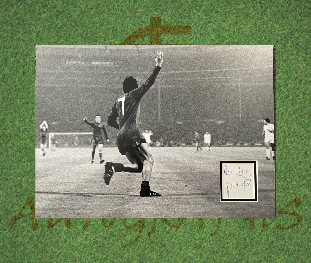George Best Signed Manchester United Display Photo 1968 European Cup Goal