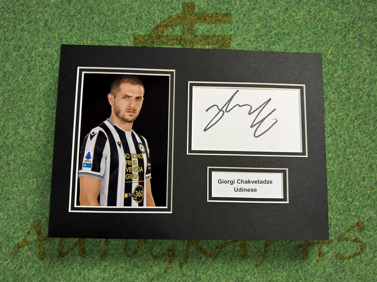 Giorgi Chakvetadze Signed A4 White Card Mount - Udinese