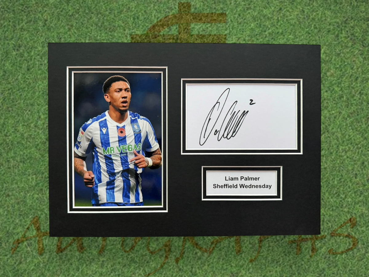 Liam Palmer Signed A4 White Card Mount - Sheffield Wednesday