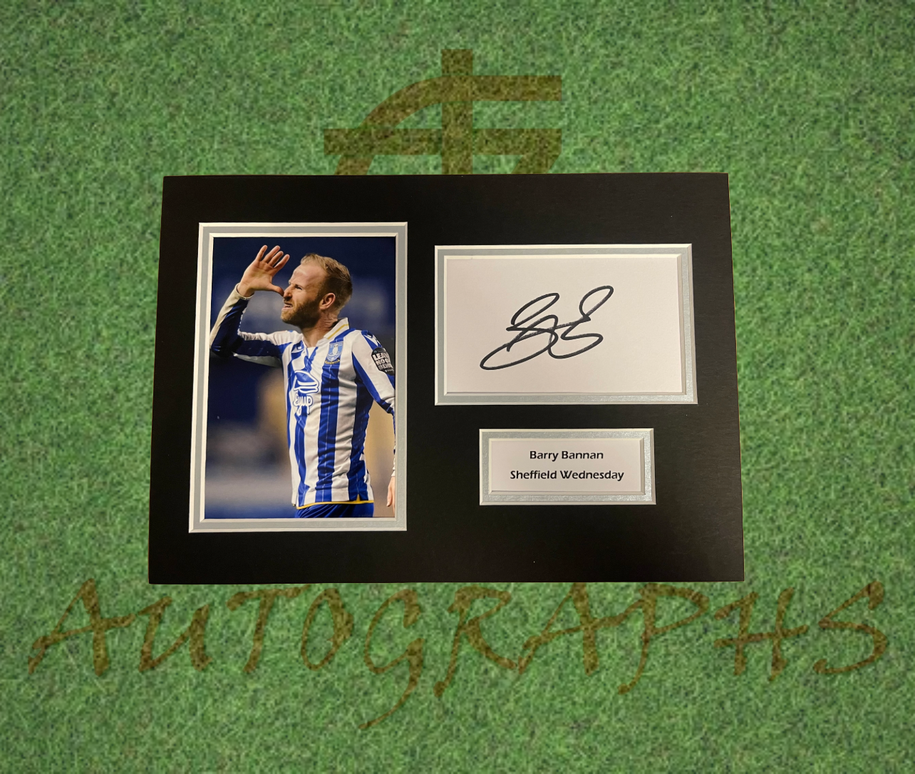 Barry Bannan Sheff Wed Signed Presentation Mount Display-Signed Presentation Display-ZCL Autographs-ZCL Autographs