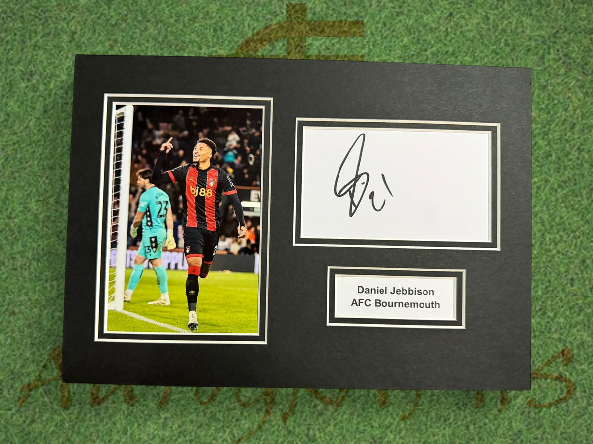 Daniel Jebbison Signed A4 White Card Mount - AFC Bournemouth