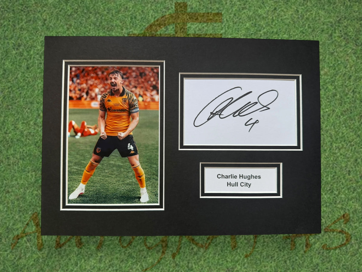 Charlie Hughes Hull City Signed Presentation Mount Display-ZCL Autographs