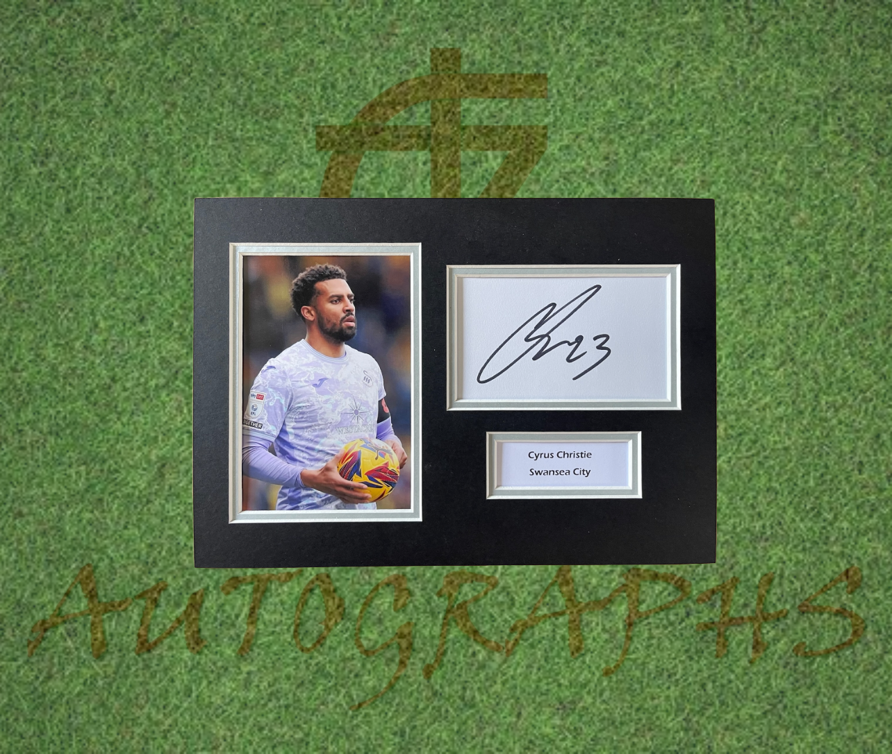 Cyrus Christie Swansea City Football Club Signed Presentation Mount Display-Signed Presentation Display-ZCL Autographs-ZCL Autographs