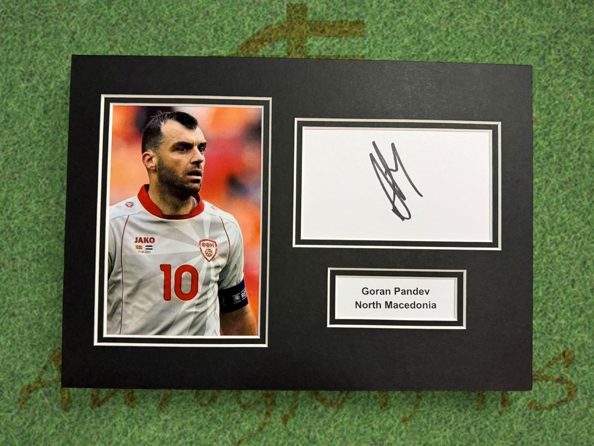 Goran Pandev Signed A4 White Card Mount - North Macedonia