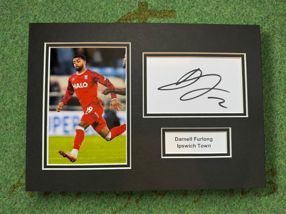 Darnell Furlong Ipswich Town Signed Presentation Mount Display-ZCL Autographs