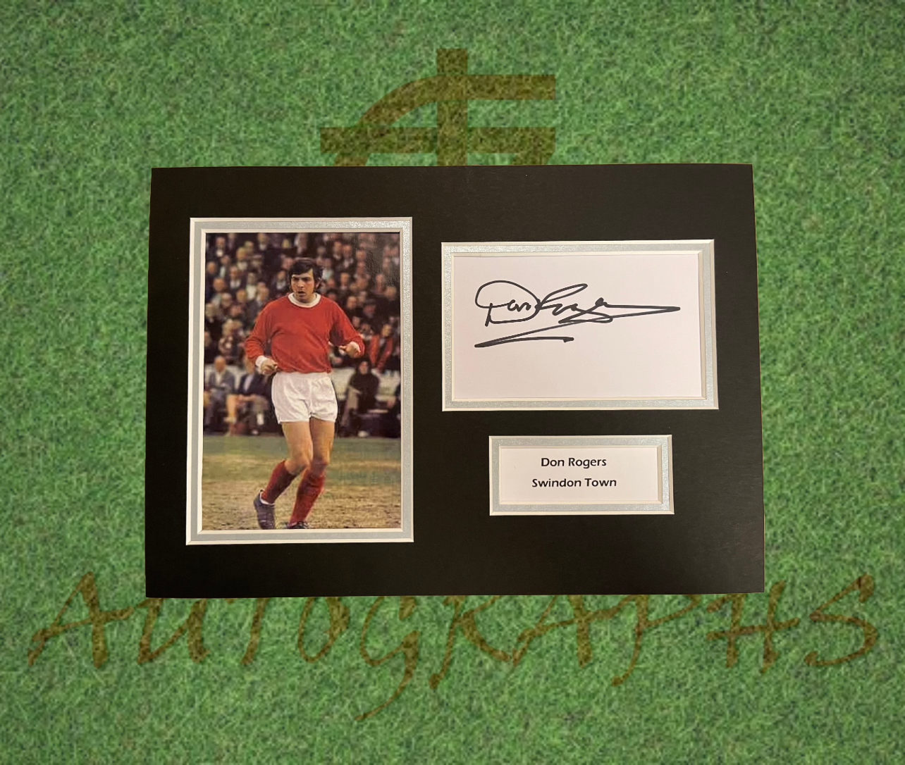 Don Rogers Swindon Town Signed Presentation Mount Display-Signed Presentation Display-ZCL Autographs-ZCL Autographs