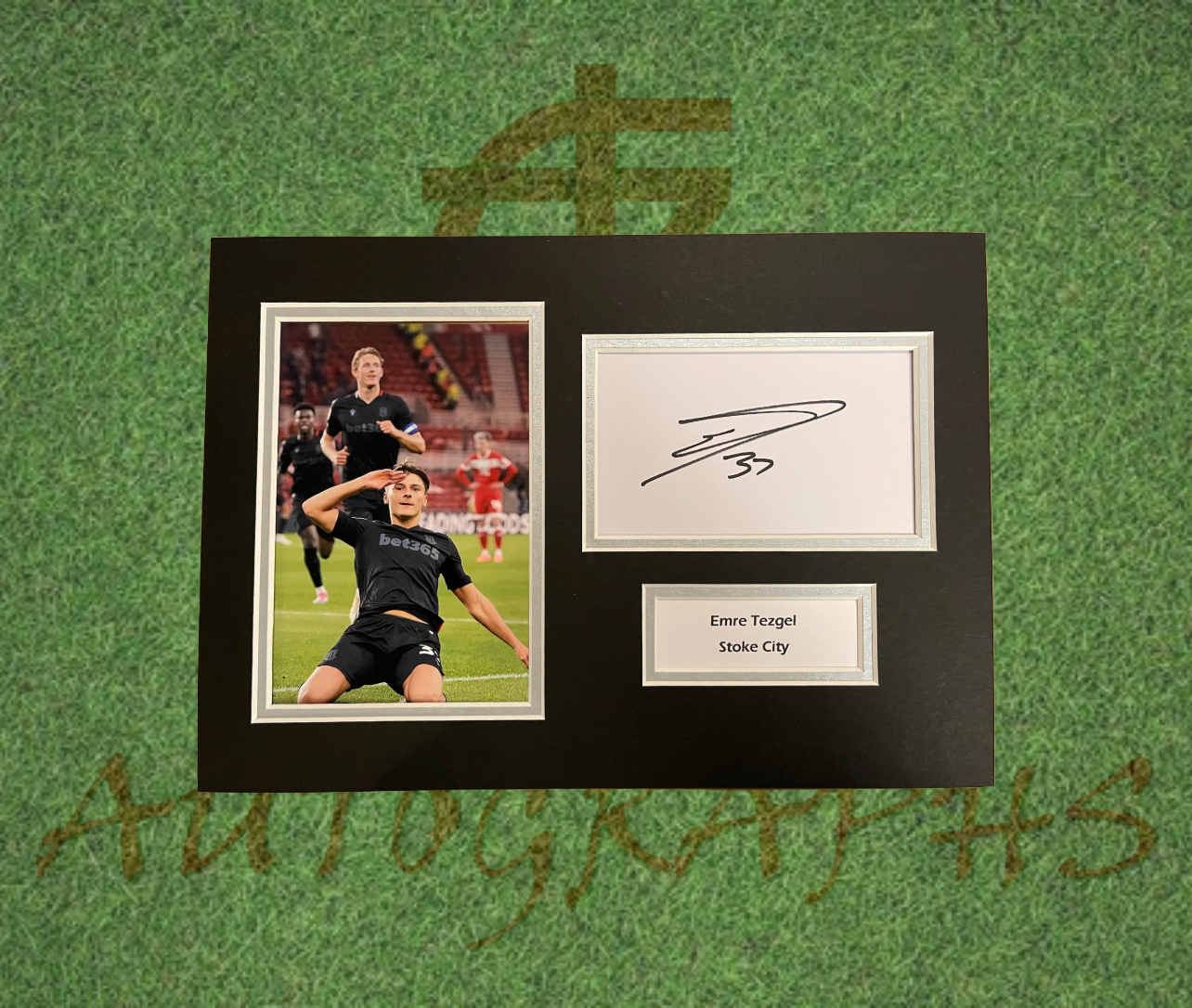 Emre Tezgel Stoke City Football Club Signed Presentation Mount Display-Signed Presentation Display-ZCL Autographs-ZCL Autographs