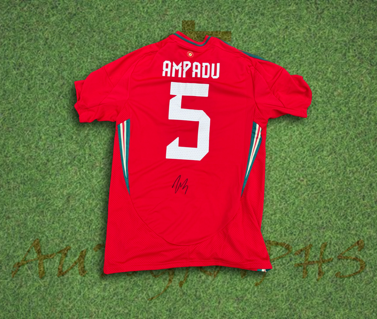 Ethan Ampadu Wales Signed 2024/25 Football Home Shirt