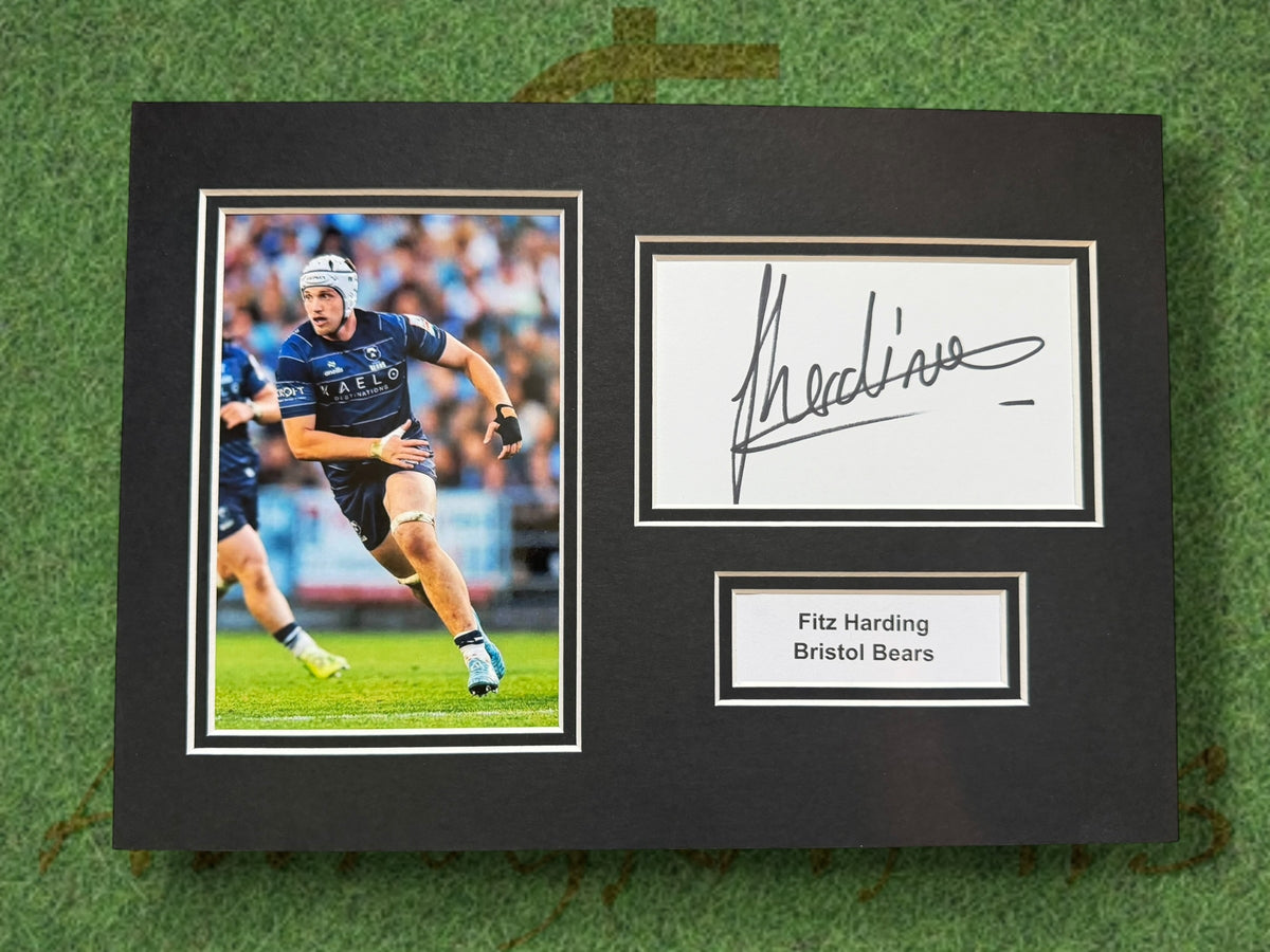 Fitz Harding Bristol Bears Signed Presentation Mount Display-ZCL Autographs