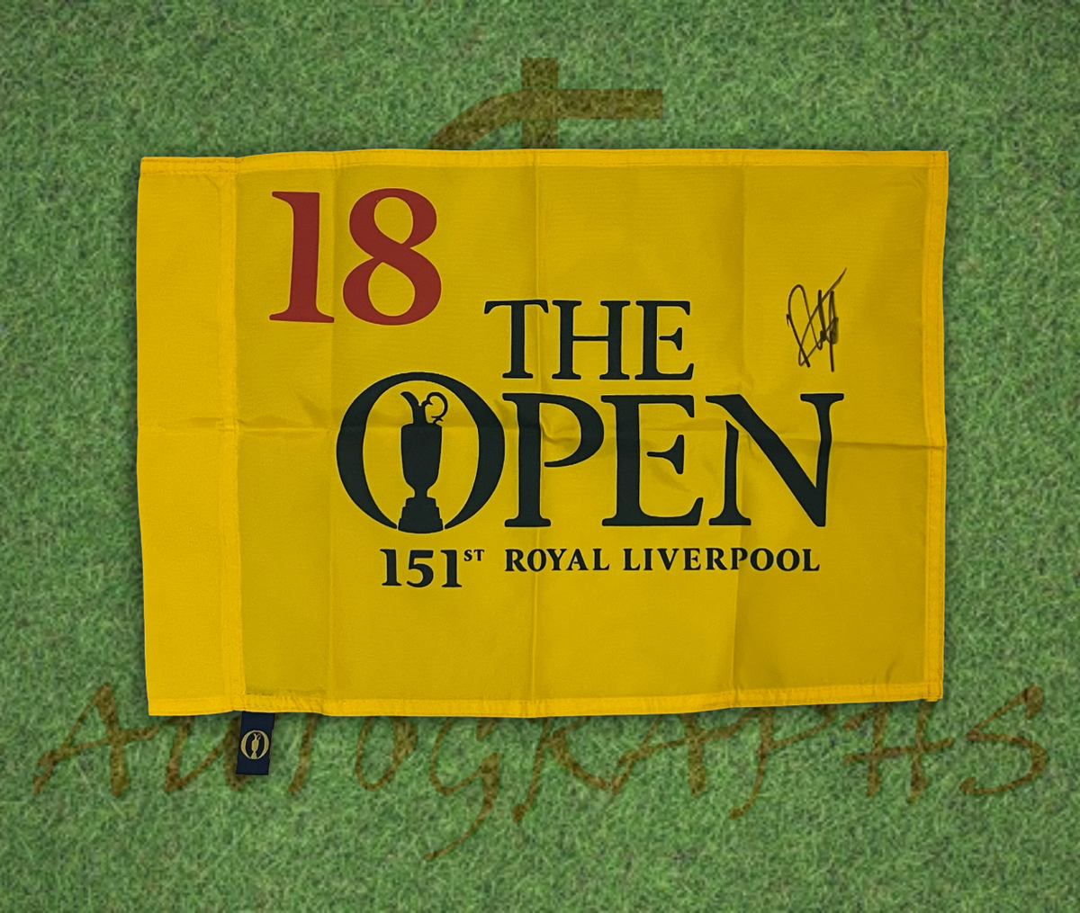 Francesco Molinari Signed The Open Golf Flag 3