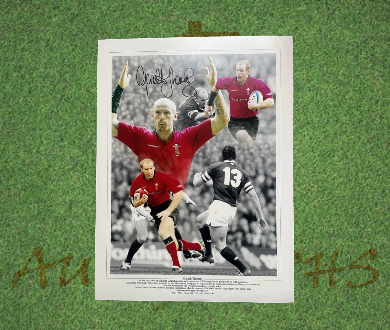 Gareth Thomas Signed Wales Rugby 16x12 Photo-Signed Photo-ZCL Autographs-ZCL Autographs