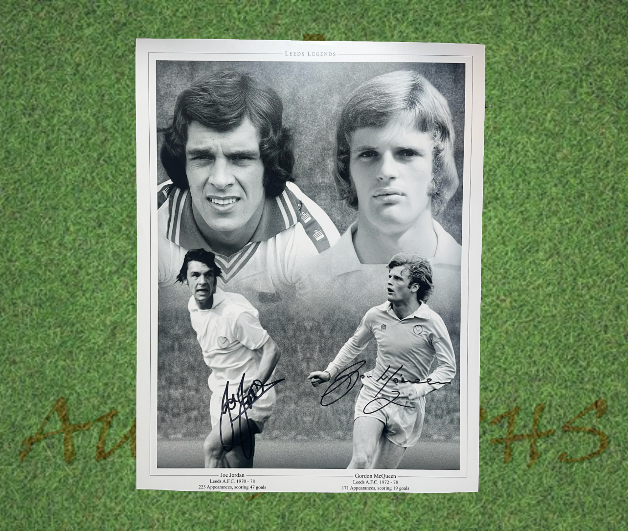 Gordon McQueen and Joe Jordan Signed 16x12 Leeds United Football Club Photo-Signed Photo-ZCL Autographs-ZCL Autographs