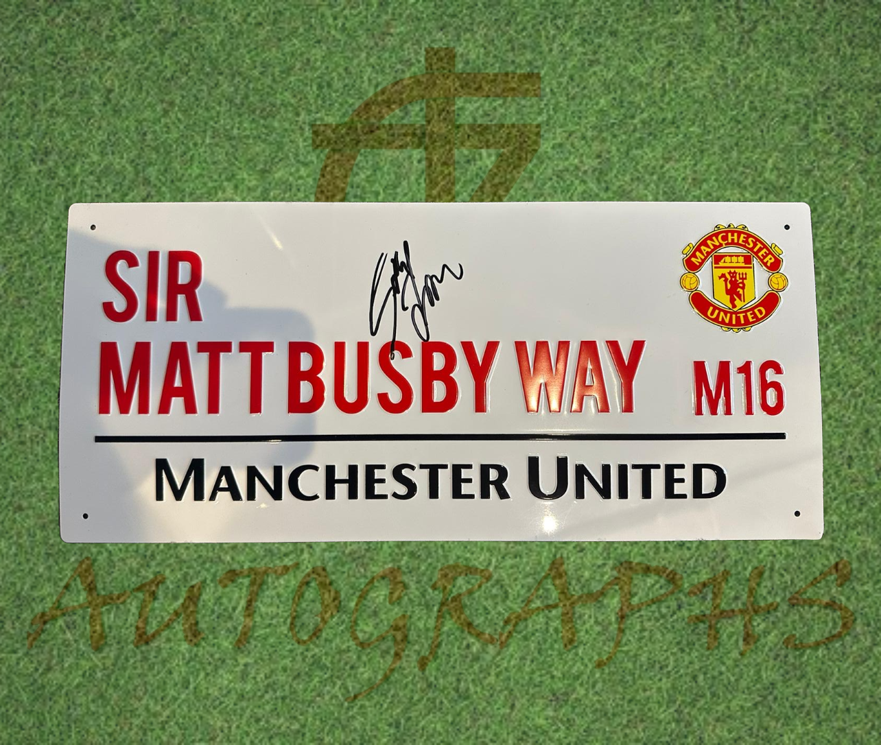 Gordon Strachan Signed Manchester United Street Sign-Signed Street Sign-ZCL Autographs-ZCL Autographs