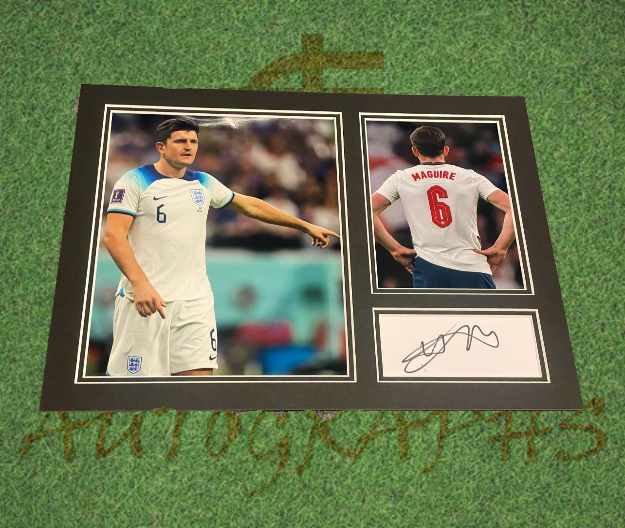 Harry Maguire Signed England Football Presentation Display Mount-Signed Presentation Display-ZCL Autographs-ZCL Autographs