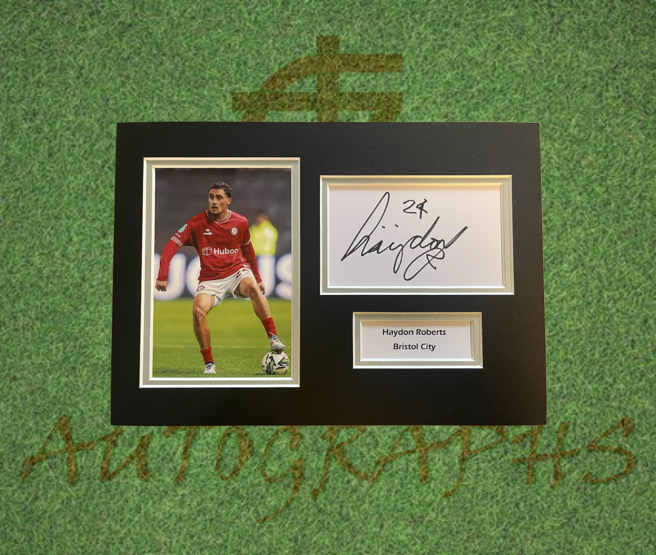 Haydon Roberts Bristol City Signed Presentation Mount Display-Signed Presentation Display-ZCL Autographs-ZCL Autographs