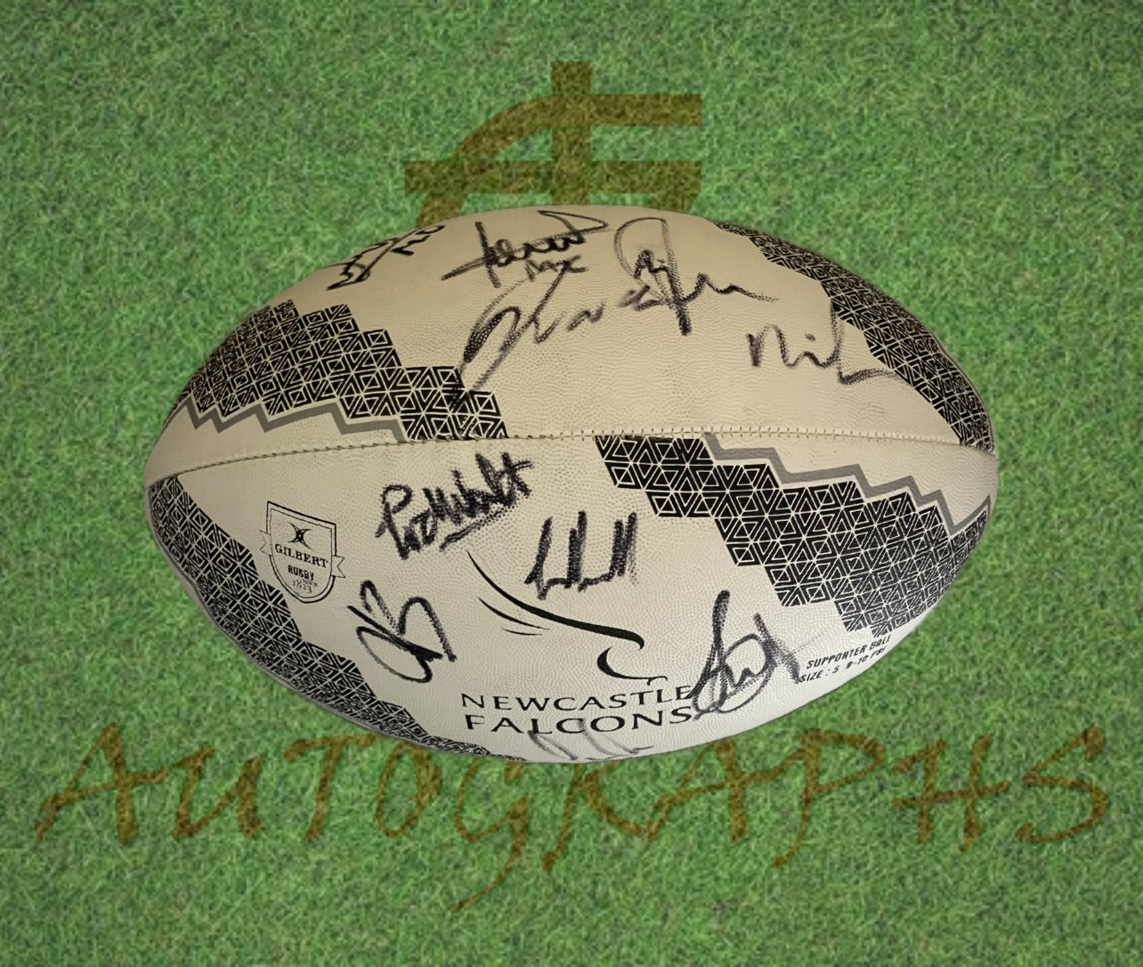 Newcastle Falcons Signed Supporters Rugby Ball