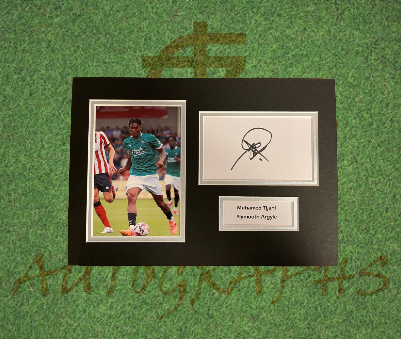 Muhamed Tijani Plymouth Argyle Signed Presentation Mount Display