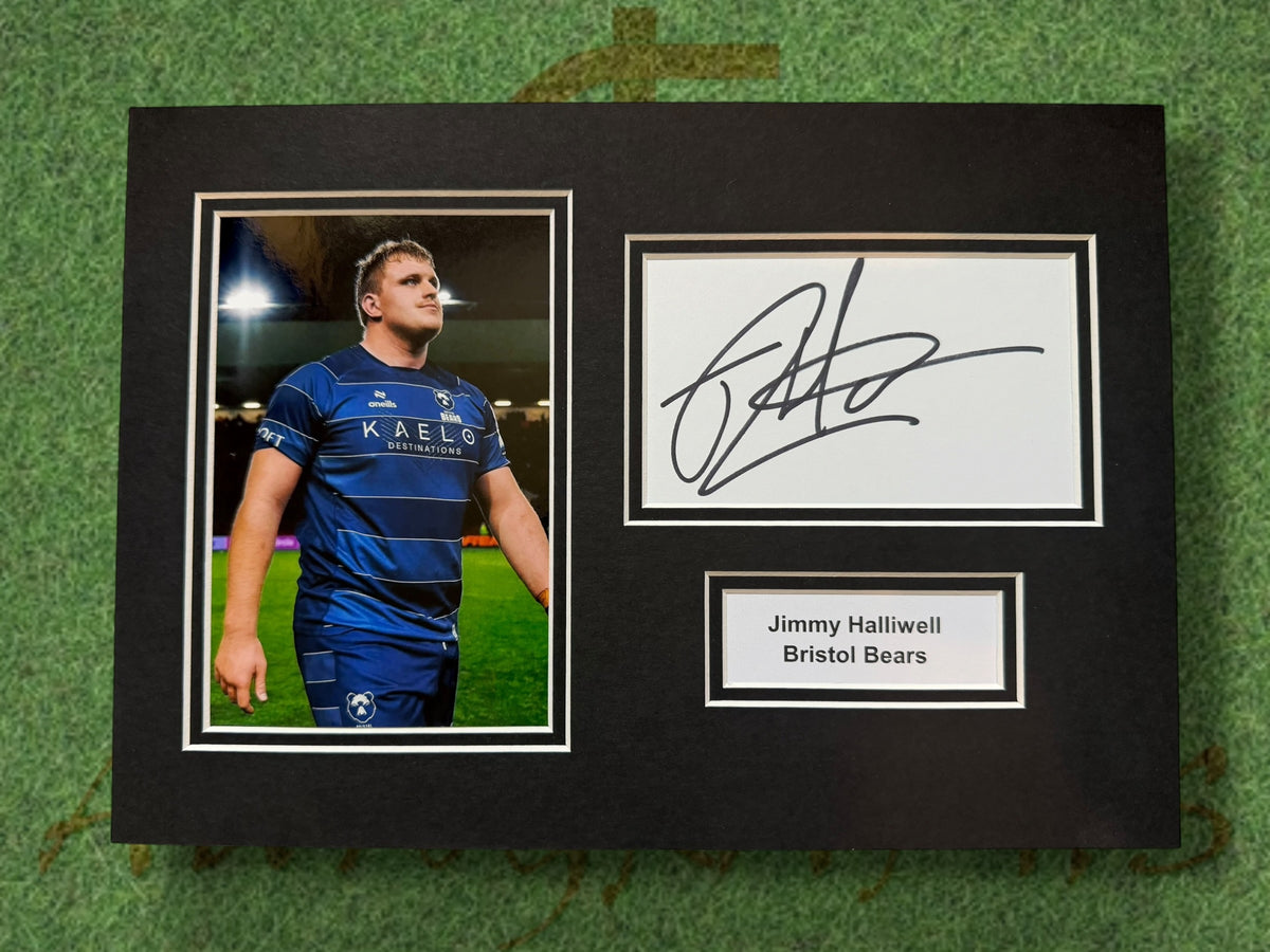 Jimmy Halliwell Bristol Bears Signed Presentation Mount Display-ZCL Autographs