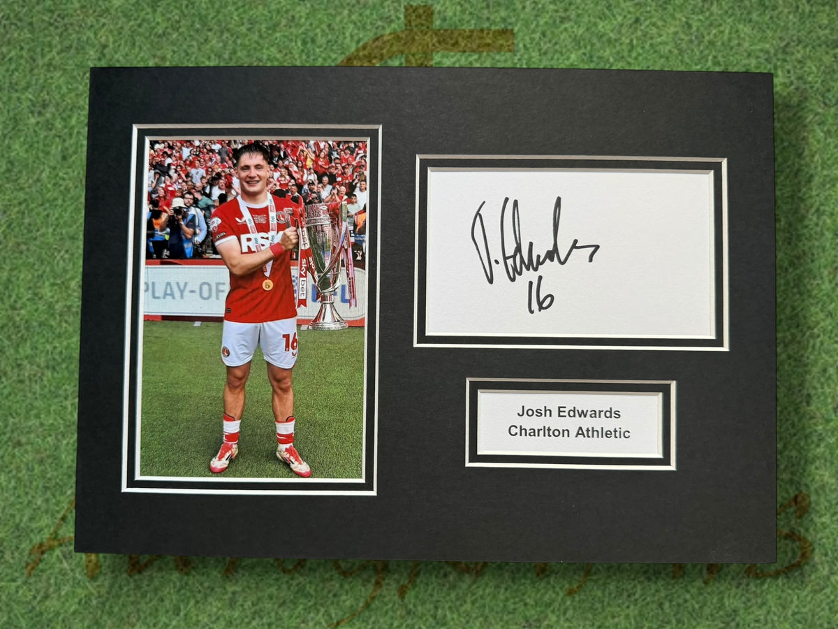Josh Edwards Charlton Athletic Signed Presentation Mount Display-ZCL Autographs