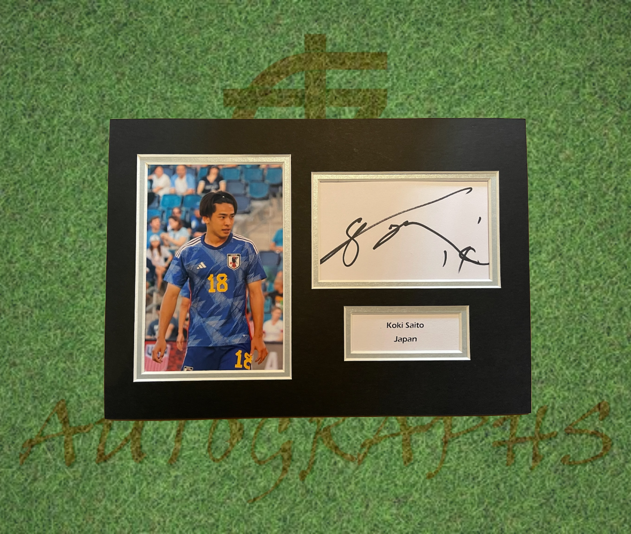 Koki Saito Japan Football Signed Presentation Mount Display-Signed Presentation Display-ZCL Autographs-ZCL Autographs