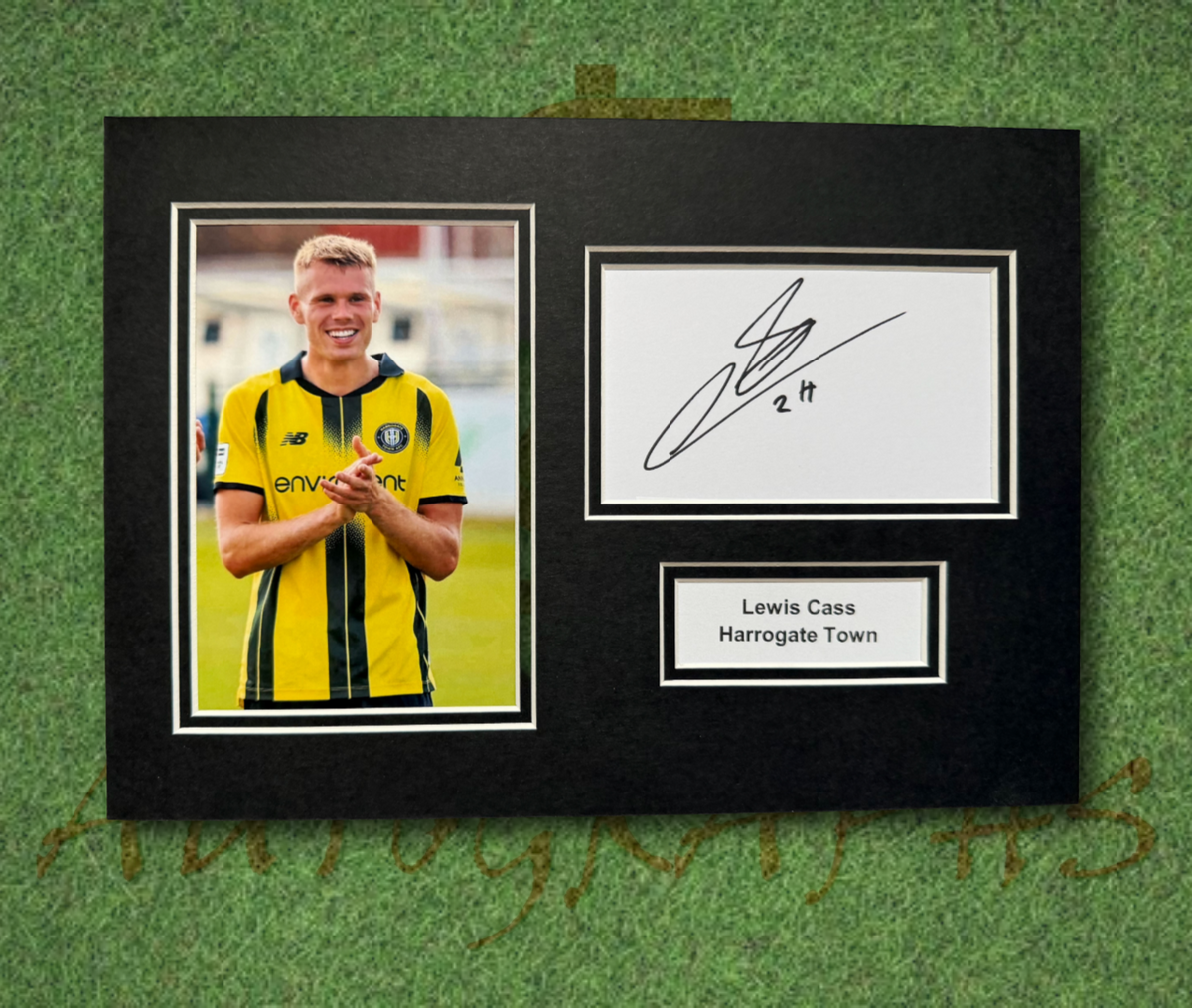 Lewis Cass Harrogate Town Signed Presentation Mount Display-ZCL Autographs