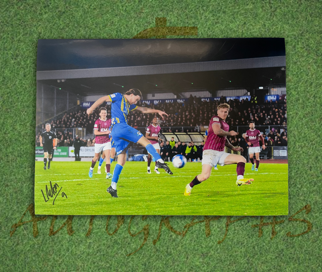 Louis Britton Weston Super Mare AFC Signed A4 Photo Goal