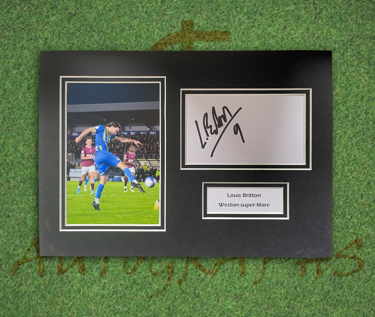 Louis Britton Weston Super Mare AFC Signed Mount Display 2