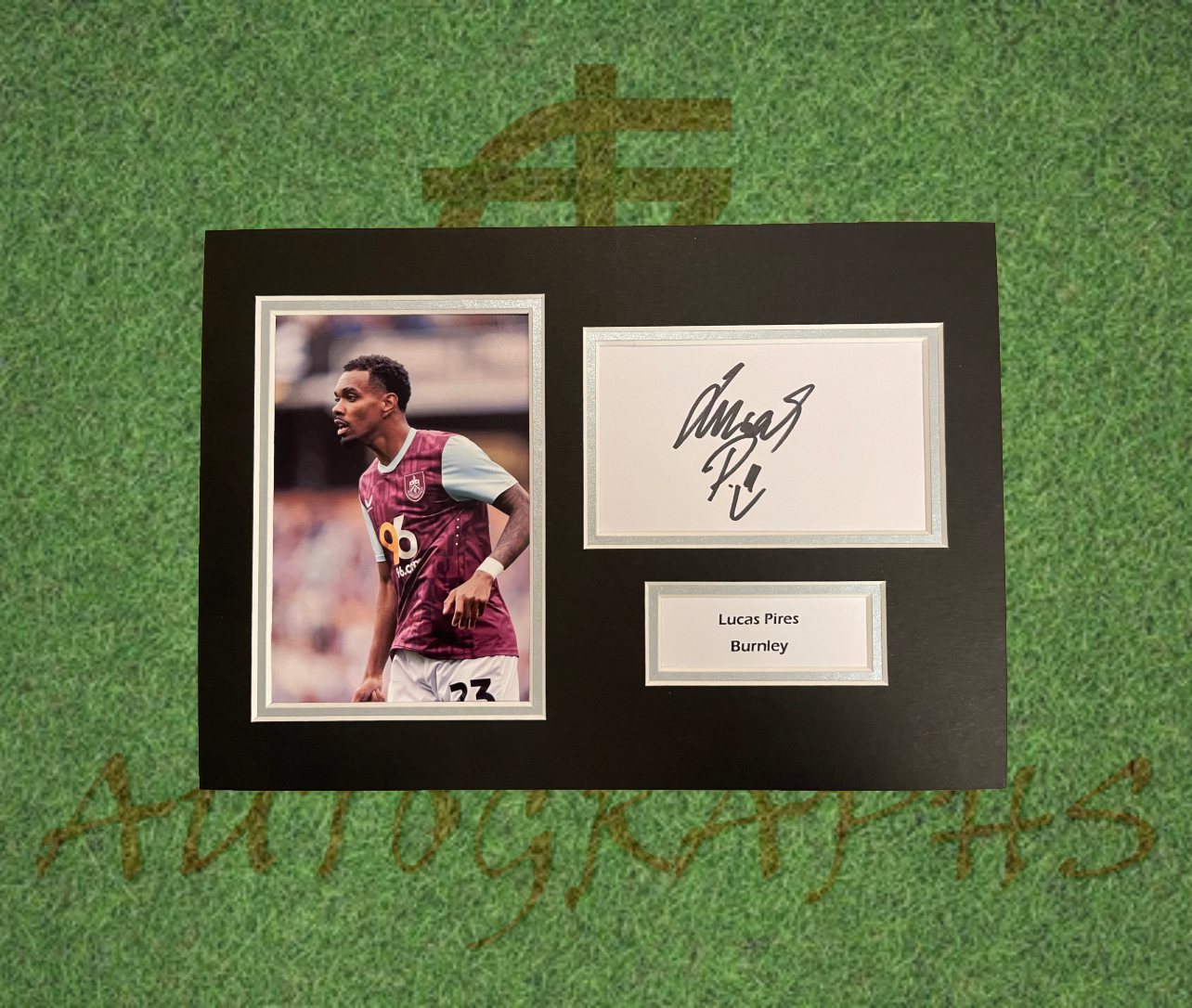 Lucas Pires Burnley Signed Presentation Mount Display-Signed Presentation Display-ZCL Autographs-ZCL Autographs