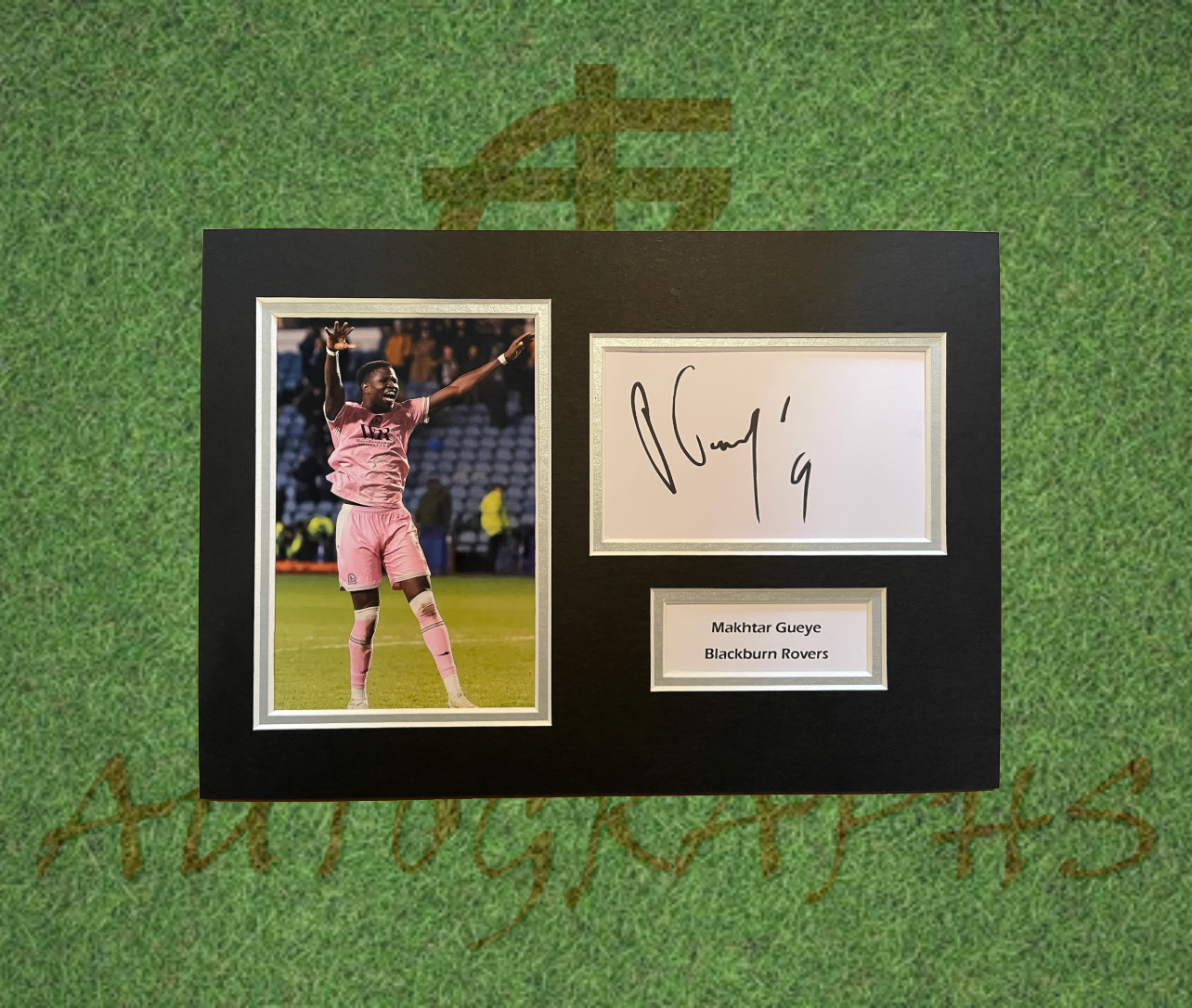 Makhtar Gueye Blackburn Rovers Football Club Signed Presentation Mount Display-Signed Presentation Display-ZCL Autographs-ZCL Autographs