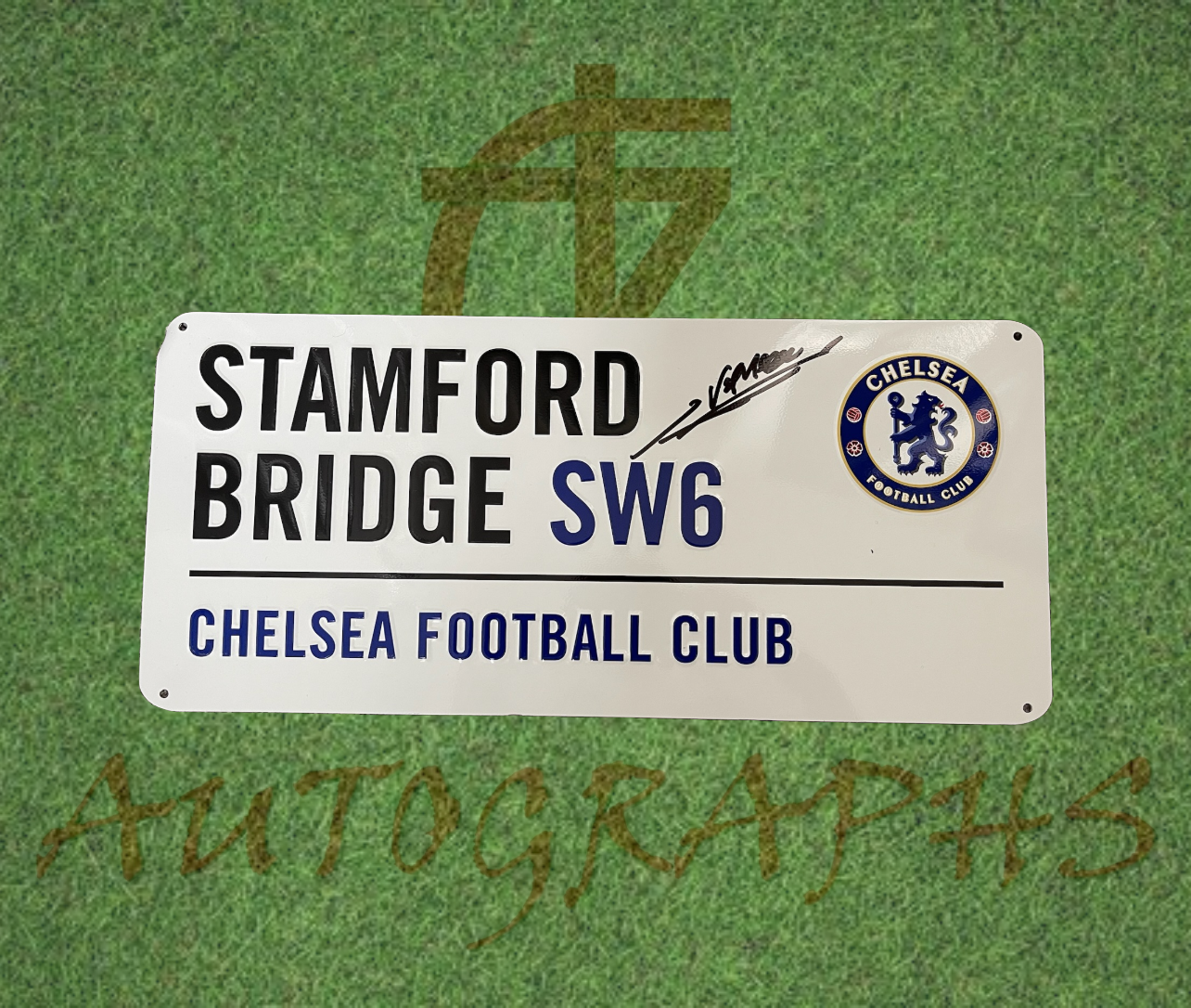 Marcel Desailly Signed Chelsea Football Stamford Bridge Street Sign-Signed Street Sign-ZCL Autographs-ZCL Autographs