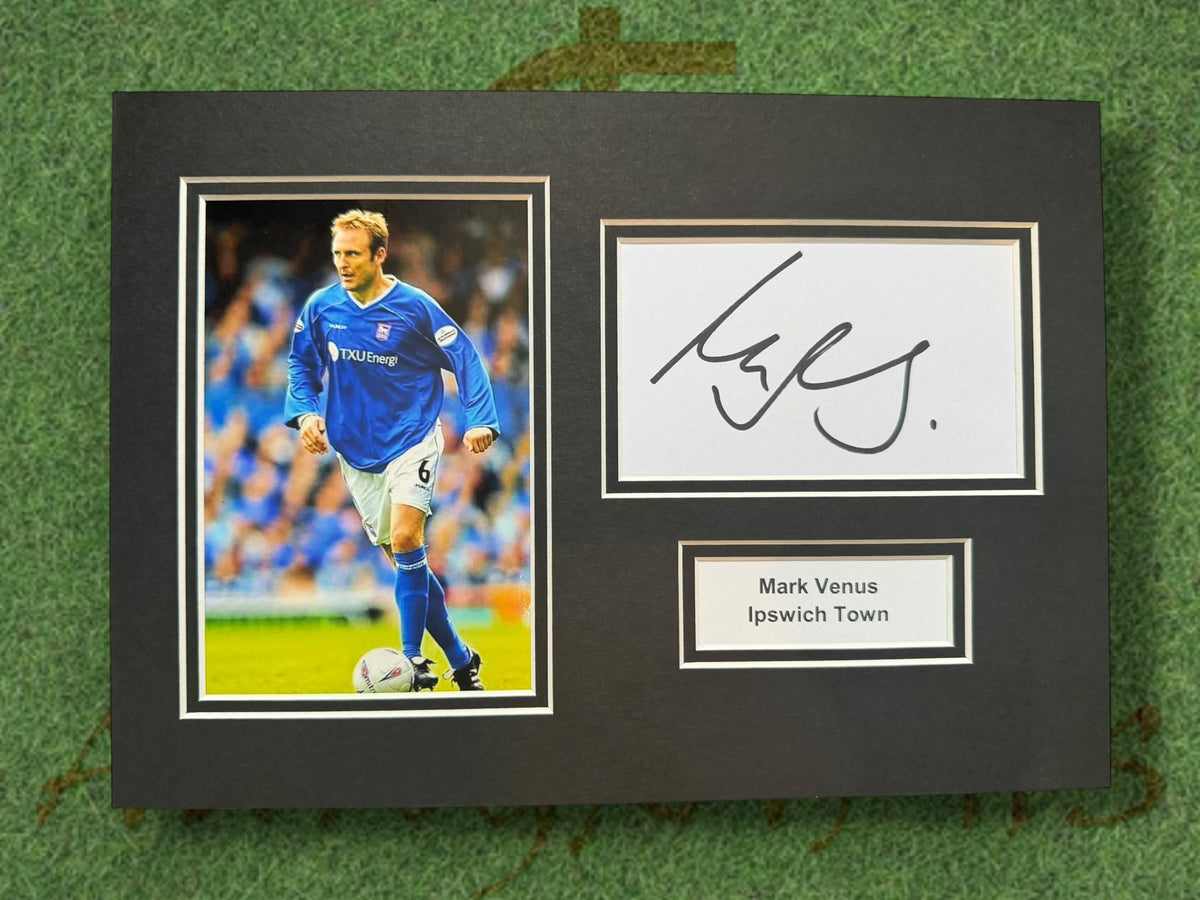 Mark Venus Ipswich Town Signed Presentation Mount Display-ZCL Autographs