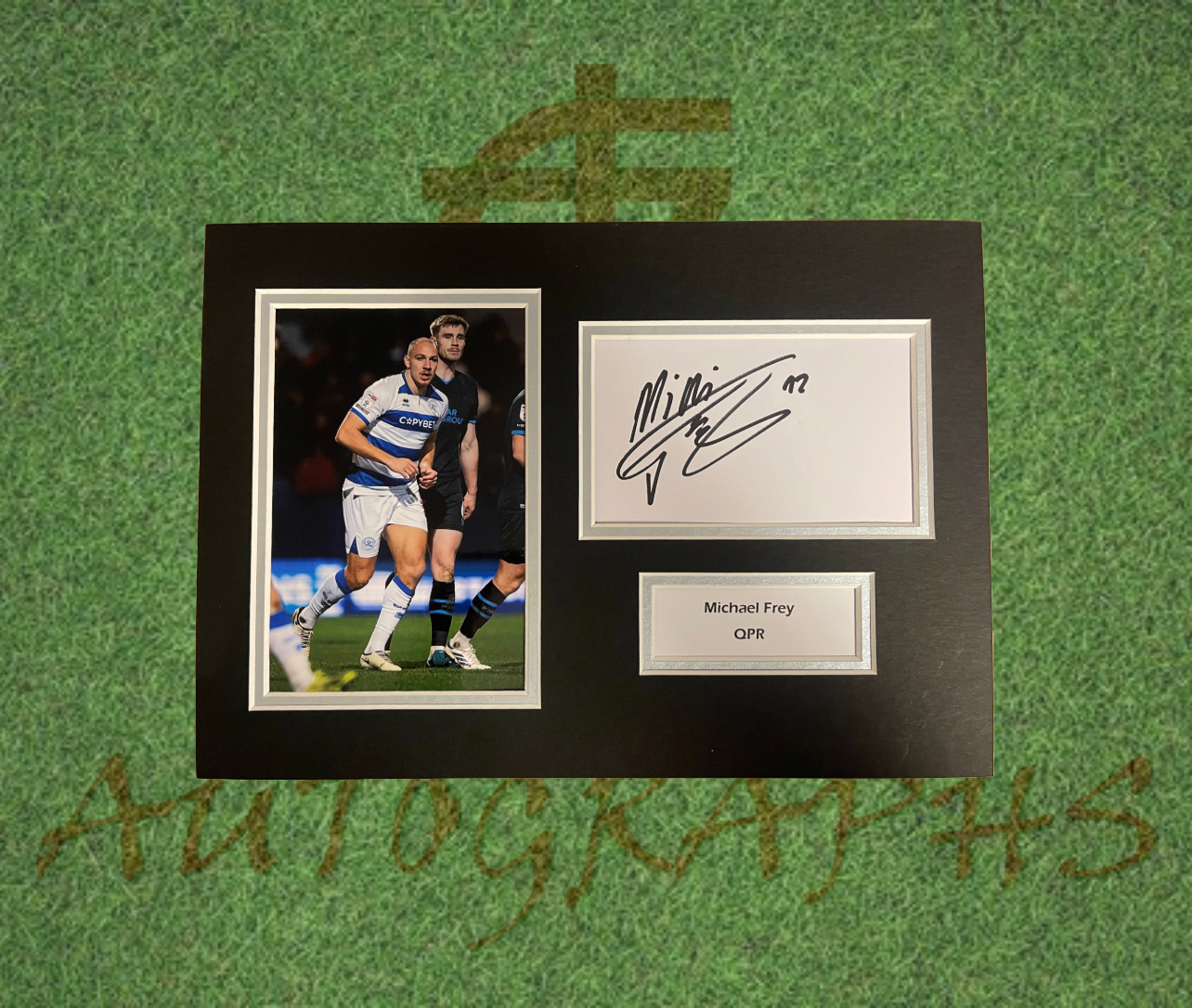 Michael Frey QPR Signed Presentation Mount Display-Signed Presentation Display-ZCL Autographs-ZCL Autographs