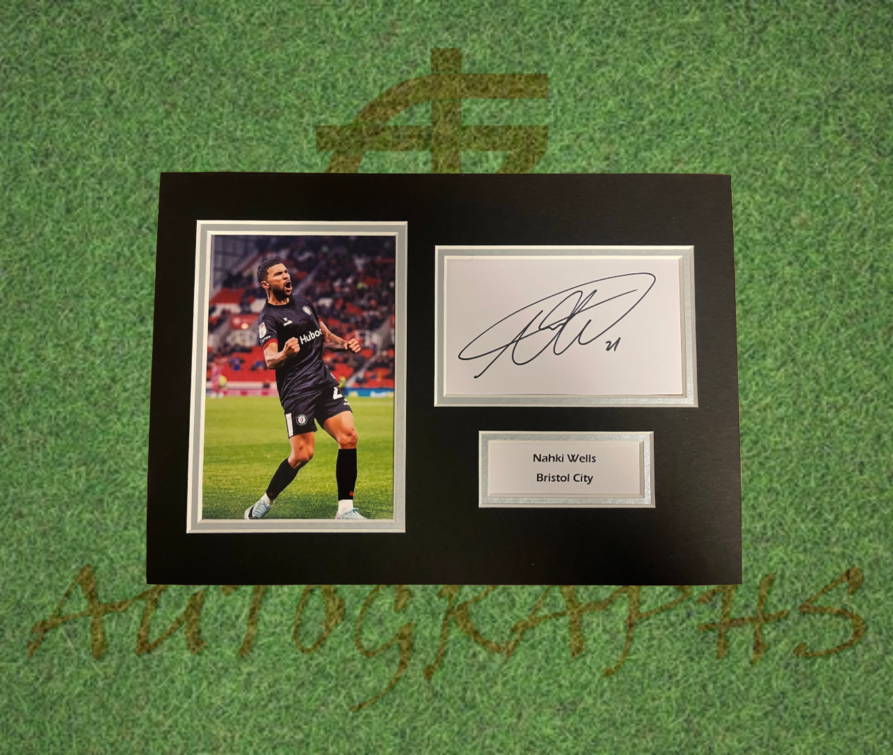 Nahki Wells Bristol City Signed Presentation Mount Display-Signed Presentation Display-ZCL Autographs-ZCL Autographs