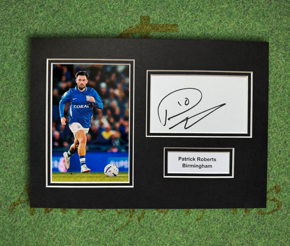 Patrick Roberts Birmingham City Signed Presentation Mount Display-ZCL Autographs