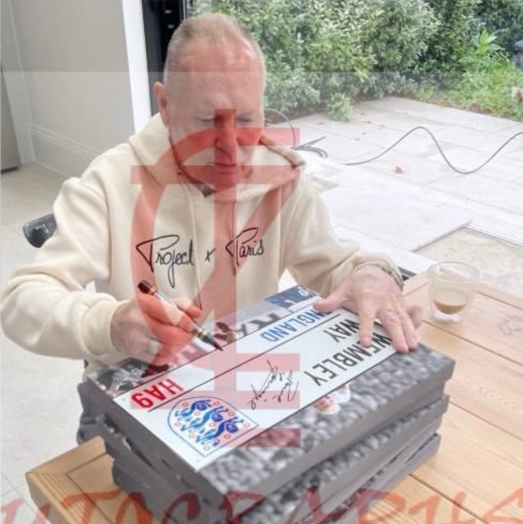 Paul Gascoigne Signed England Football Wembley Way Street Sign-Signed Street Sign-ZCL Autographs-ZCL Autographs