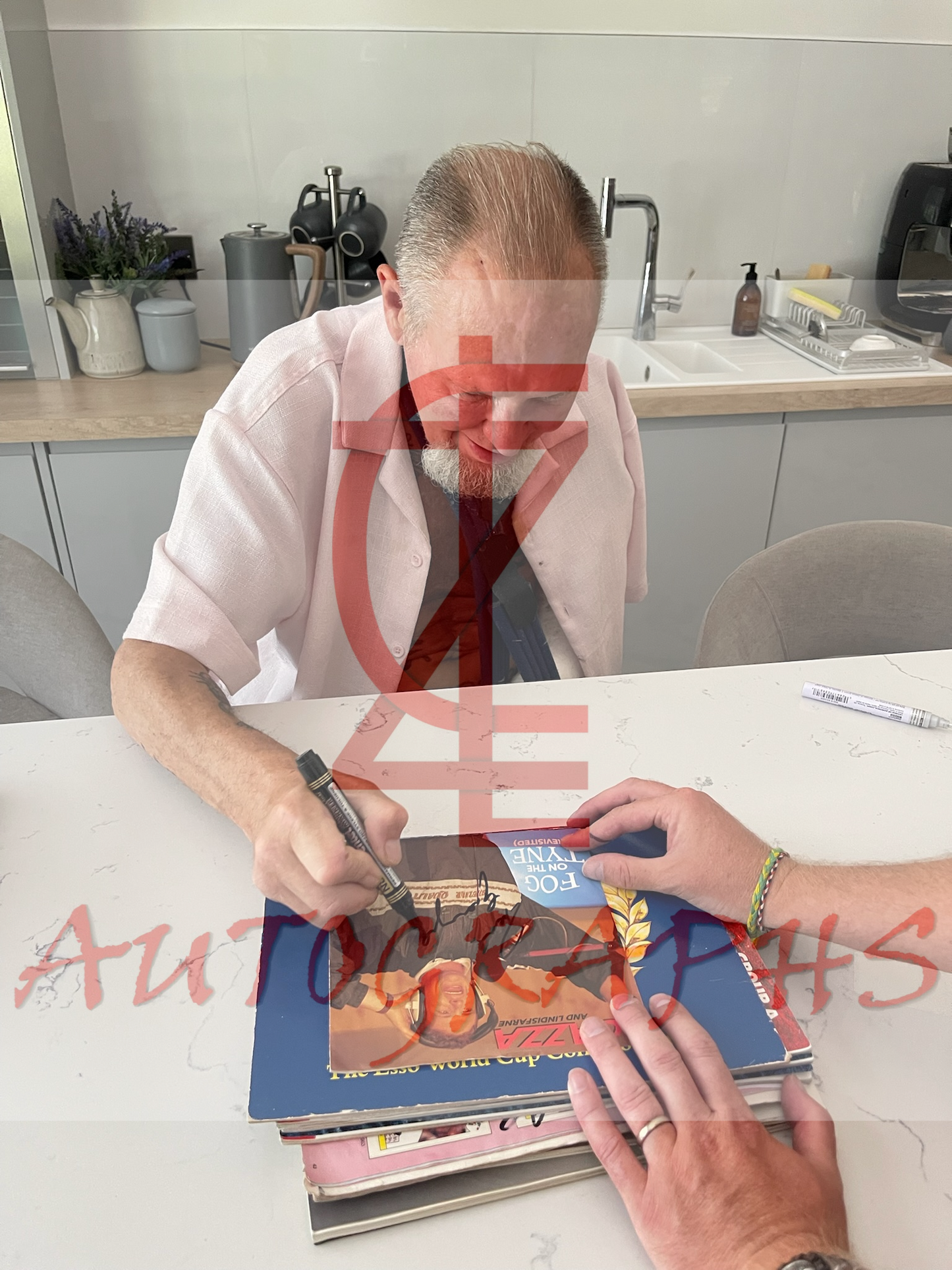 Paul Gazza Gascoigne Signed Fog On The Tyne 7” Vinyl Proof