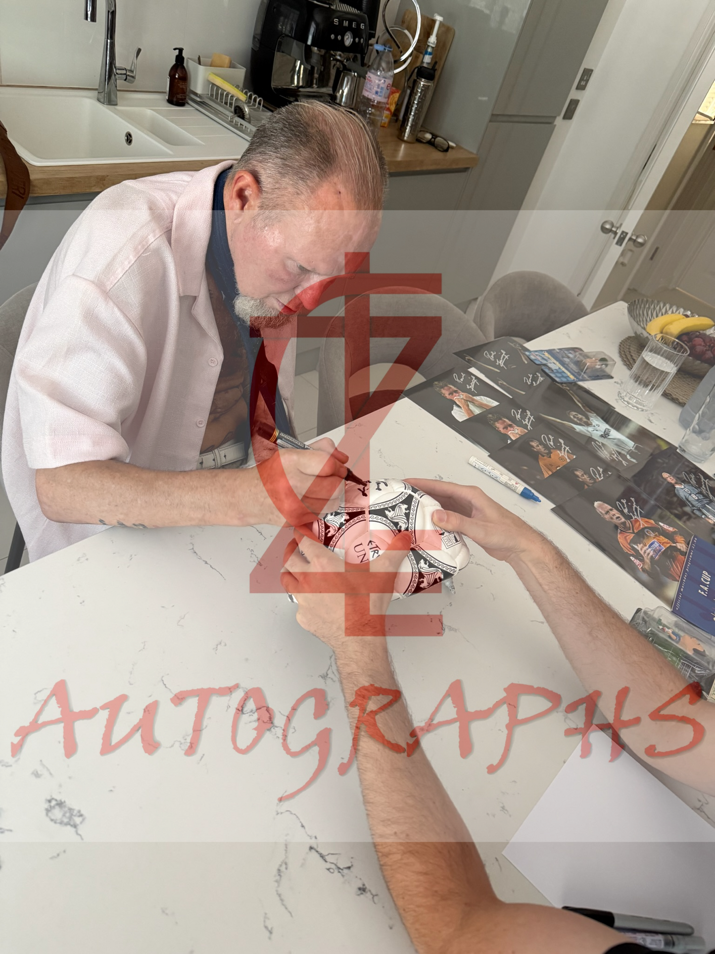 Paul Gazza Gascoigne Signed World Cup Italia 90 Football Proof