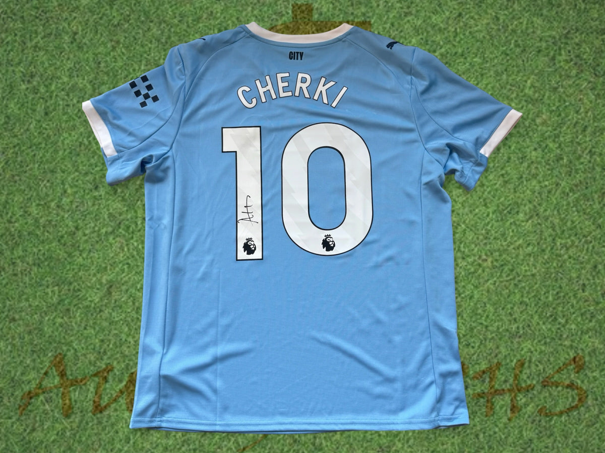 Rayan Cherki Manchester City Football Club Signed 2025/26 Home Shirt 2