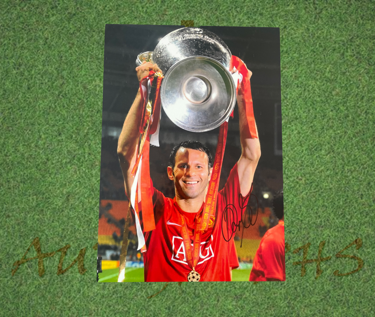 Ryan Giggs Signed 42x30cm Manchester United Football Club Champions League Photo-Signed Photo-ZCL Autographs-ZCL Autographs