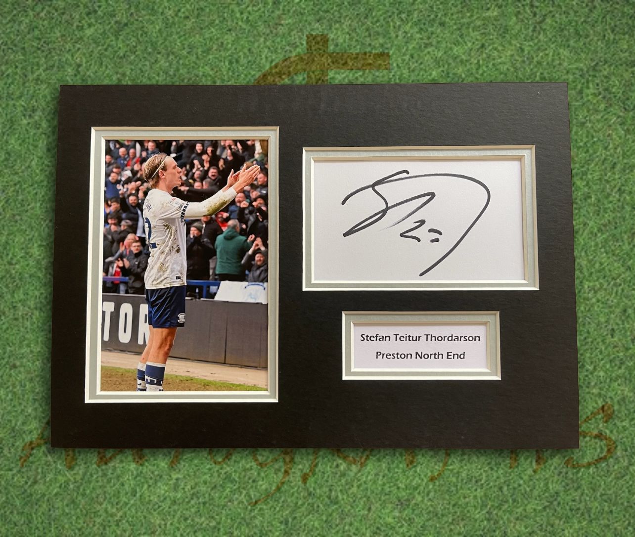 Stefan Teitur Thordarson Preston North End Football Club Signed Presentation Mount Display-Signed Presentation Display-ZCL Autographs-ZCL Autographs