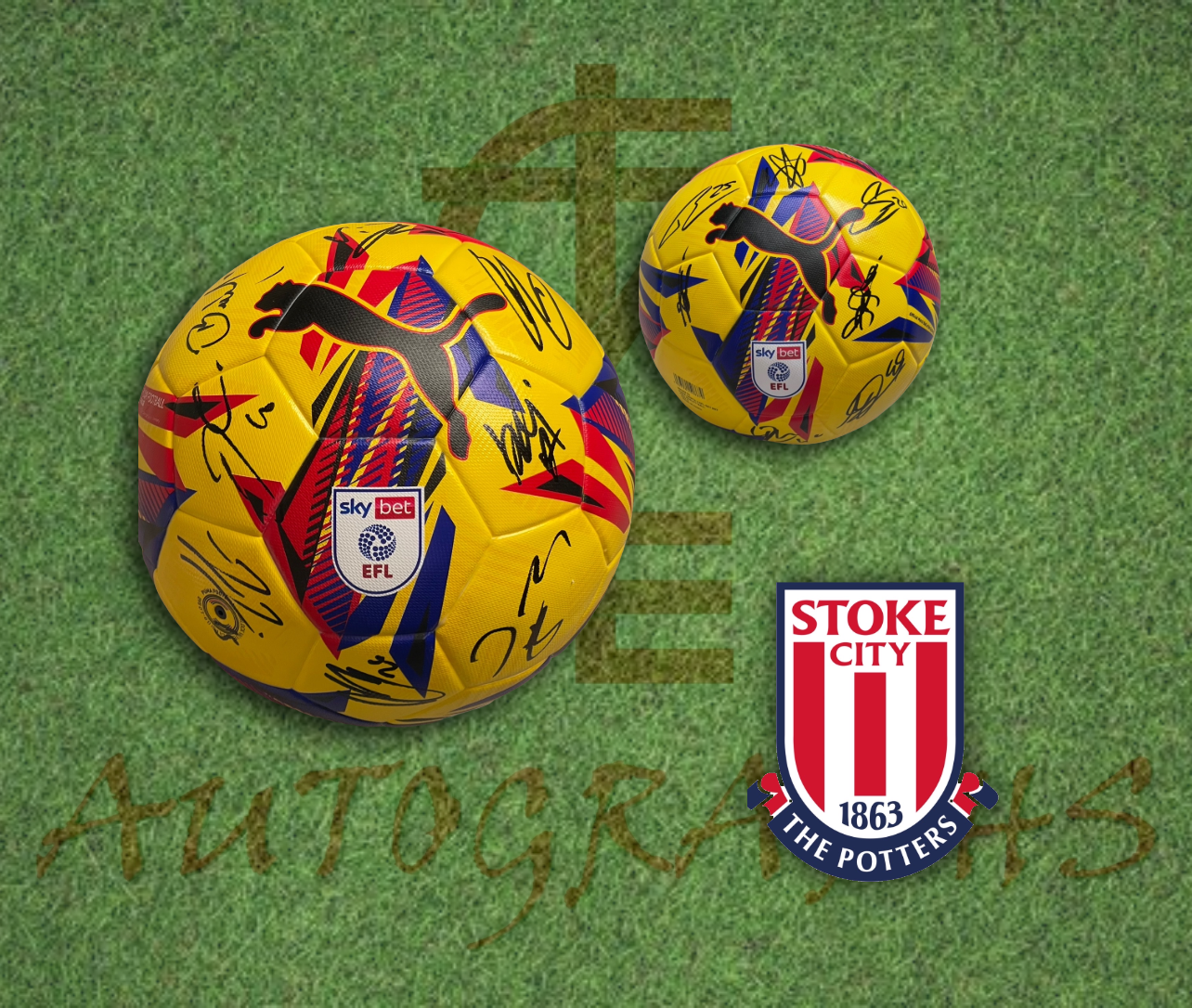 Stoke City Football Club 2025/26 Signed Replica Yellow EFL Football